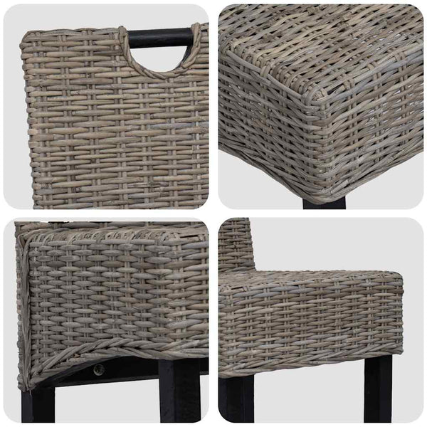 Esszimmerstühle 4 Stk. Kubu-Rattan Mangoholz