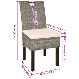 Esszimmerstühle 4 Stk. Kubu-Rattan Mangoholz