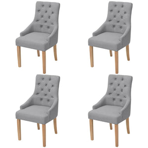 vidaXL Dining Chairs 4 pcs. Light Grey Fabric