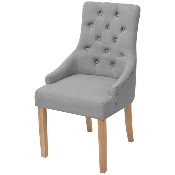 vidaXL Dining Chairs 4 pcs. Light Grey Fabric