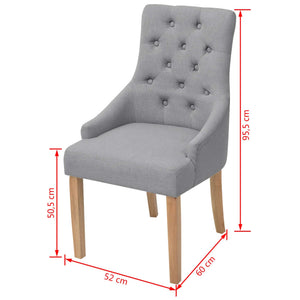 vidaXL Dining Chairs 4 pcs. Light Grey Fabric