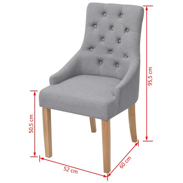 vidaXL Dining Chairs 4 pcs. Light Grey Fabric