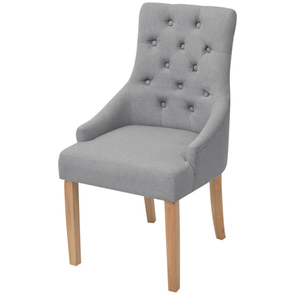 vidaXL Dining Chairs 6 pcs Light Grey Fabric