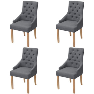 vidaXL Chaises de salle à manger 4 pcs Gris foncé Tissu