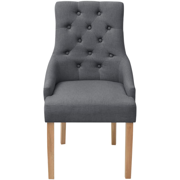 vidaXL Chaises de salle à manger 4 pcs Gris foncé Tissu
