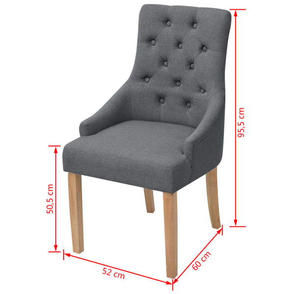 vidaXL Chaises de salle à manger 4 pcs Gris foncé Tissu