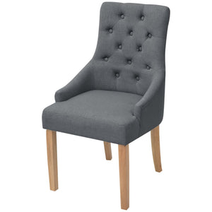 vidaXL Dining Chairs 6 pcs Dark Grey Fabric