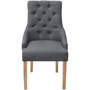 vidaXL Dining Chairs 6 pcs Dark Grey Fabric