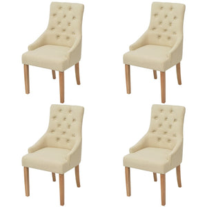 vidaXL Chaises de salle à manger 4 pcs Crème Tissu