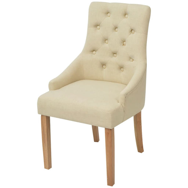 vidaXL Chaises de salle à manger 4 pcs Crème Tissu