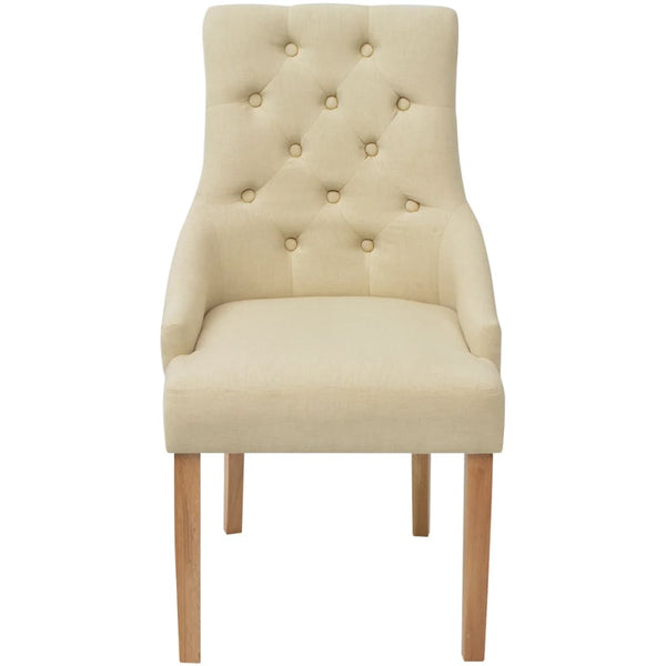 vidaXL Chaises de salle à manger 4 pcs Crème Tissu