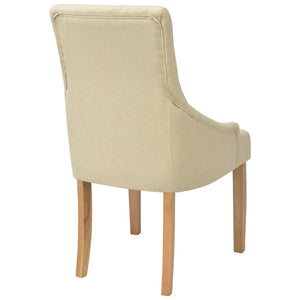 vidaXL Chaises de salle à manger 4 pcs Crème Tissu