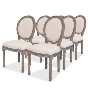 vidaXL Chaises de salle à manger 6 pcs Crème Tissu