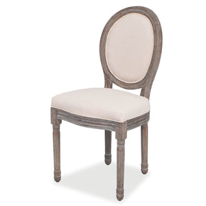 vidaXL Chaises de salle à manger 6 pcs Crème Tissu