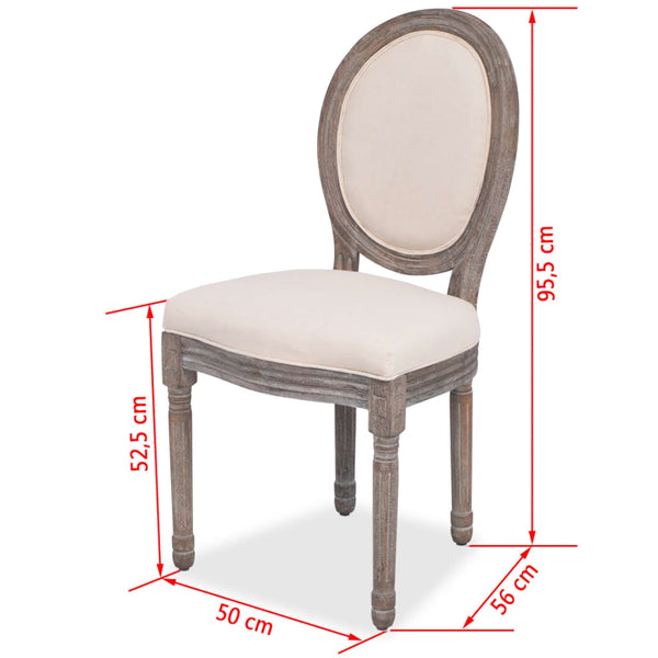 vidaXL Chaises de salle à manger 6 pcs Crème Tissu