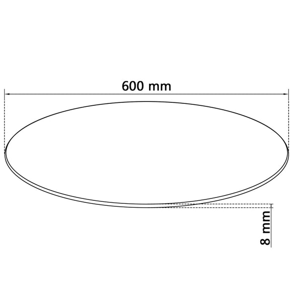 Tischplatte aus gehärtetem Glas Rund 600 mm