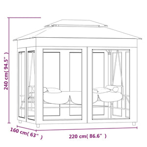 Cremeweiße Pavillon Schaukelbank