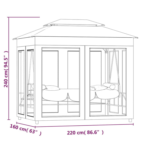 Cremeweiße Pavillon Schaukelbank