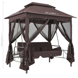 Umwandelbare Schaukelbank Kaffeebraun