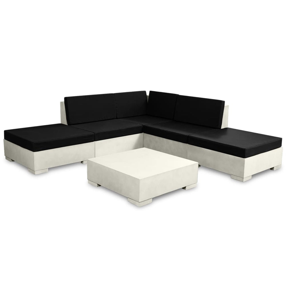 6-teiliges Garten Lounge Set Beton Grau