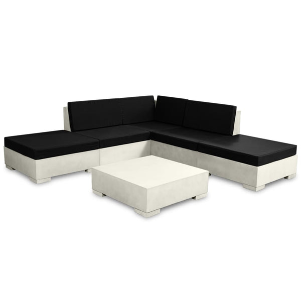 6-teiliges Garten Lounge Set Beton Grau