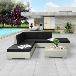 6-teiliges Garten Lounge Set Beton Grau