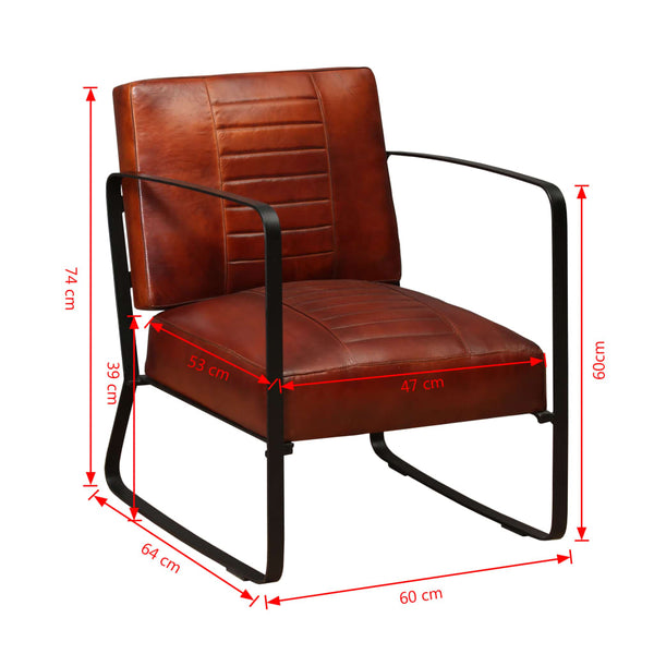 Loungesessel Braun Echtleder