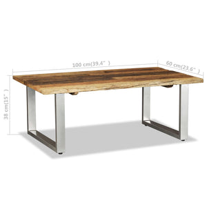 vidaXL Table basse en bois de récupération massif 100x60x38 cm