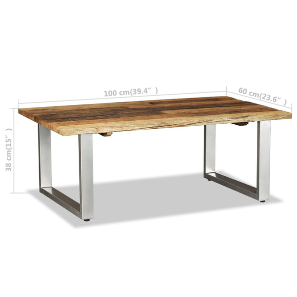 vidaXL Table basse en bois de récupération massif 100x60x38 cm
