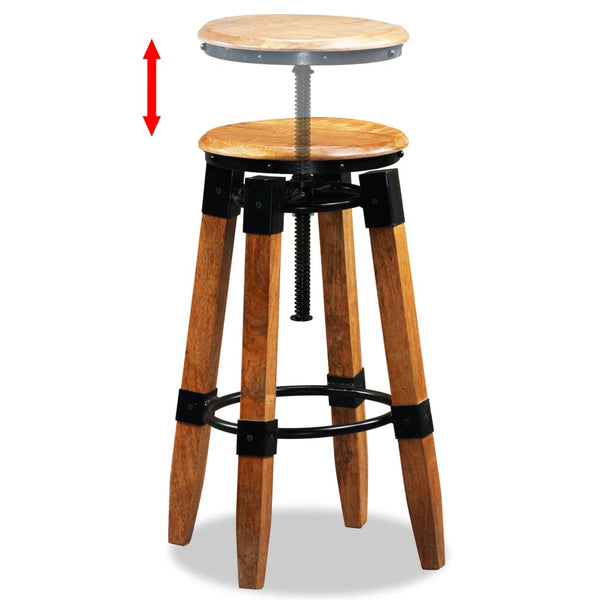 vidaXL Tabourets de bar 2 pcs Bois de manguier massif