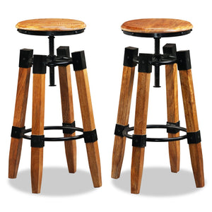 vidaXL Tabourets de bar 2 pcs Bois de manguier massif