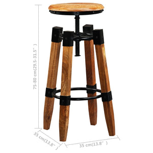 vidaXL Tabourets de bar 2 pcs Bois de manguier massif