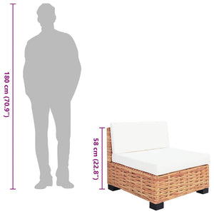 Sofagarnitur 27-tlg. Natürliches Rattan