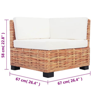 Sofagarnitur 27-tlg. Natürliches Rattan