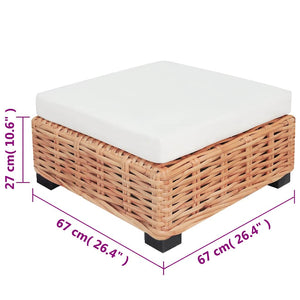 Sofagarnitur 16-tlg. Natürliches Rattan