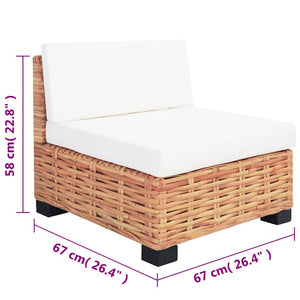 Sofagarnitur 14-tlg. Natürliches Rattan