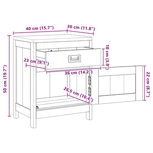 Nachttisch Massivholz Teak 40x30x50 cm