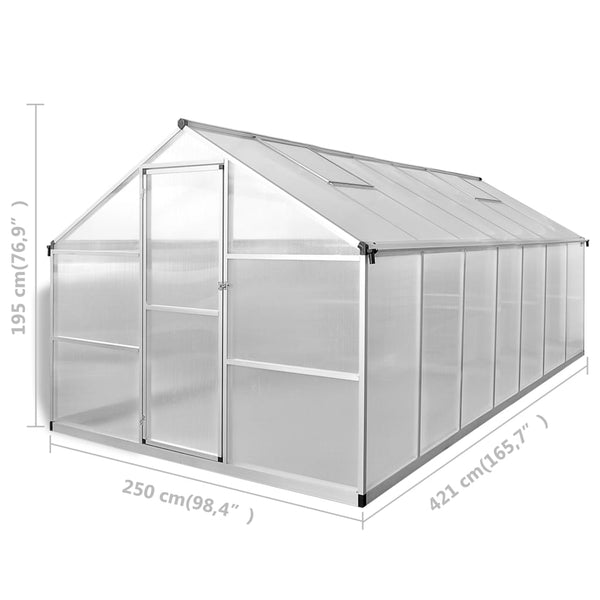 Verstärktes Aluminium Gewächshaus 10,53 m²