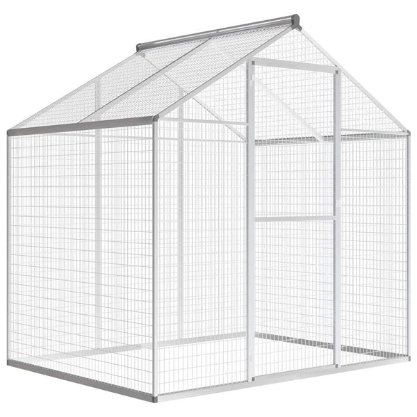Große Aluminium Außenvoliere 178x122x194 cm