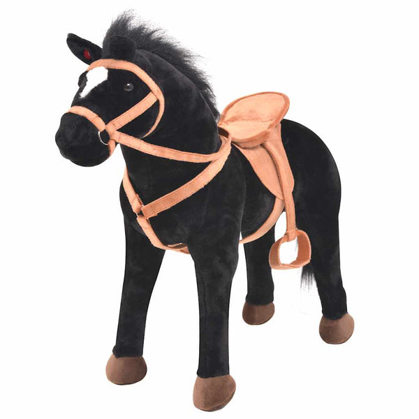 Plüsch Stehendes Pferd - Schwarz