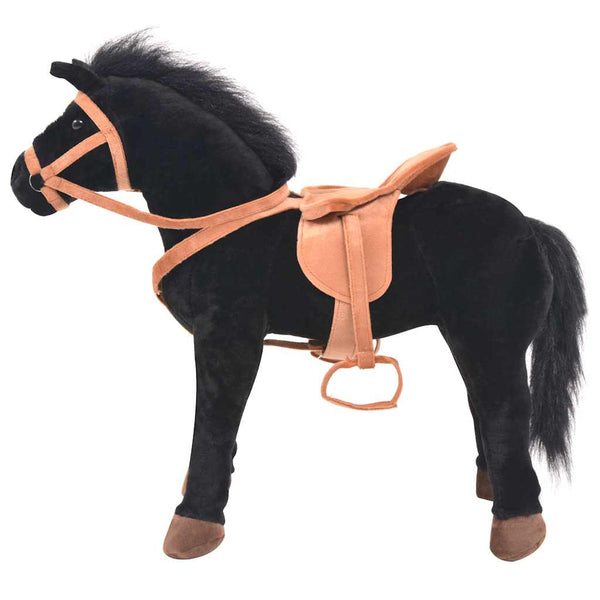 Plüsch Stehendes Pferd - Schwarz