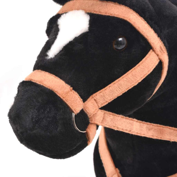 Plüsch Stehendes Pferd - Schwarz