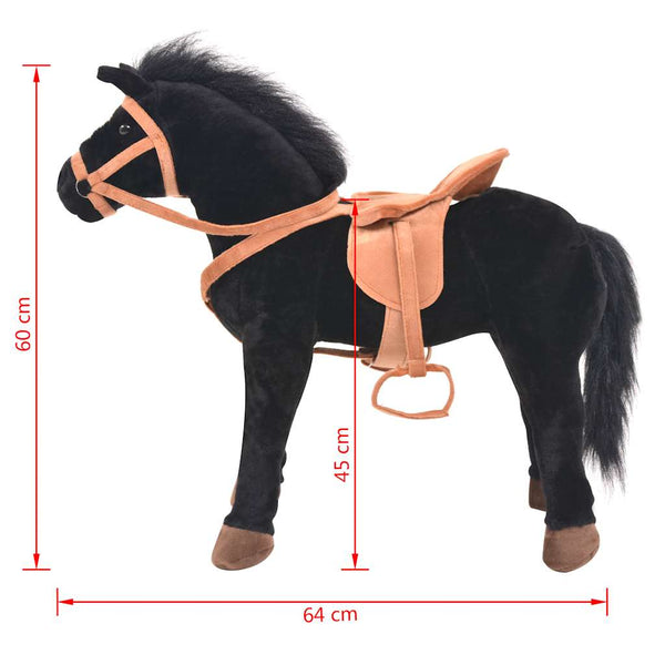 Plüsch Stehendes Pferd - Schwarz