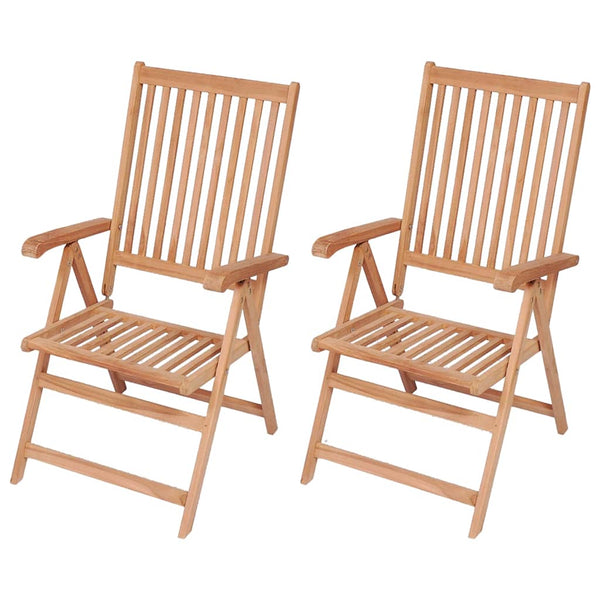 Verstellbare Teak Gartenstühle 2er Set