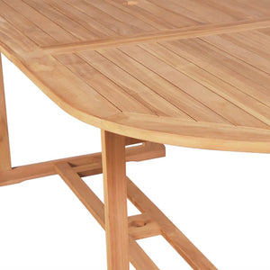 7-teilige Garten Essgruppe Teakholz Klappstühle