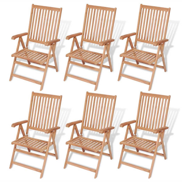 7-teilige Garten Essgruppe Teakholz Klappstühle