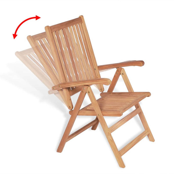 7-teilige Garten Essgruppe Teakholz Klappstühle