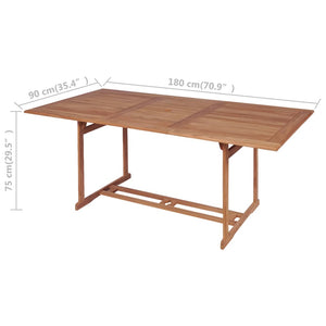 Massivholz Teak Gartentisch 180x90 cm