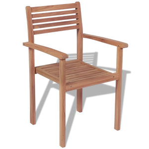 Stapelbare Teak Gartenstühle, 4er Set