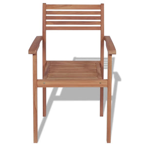 Stapelbare Teak Gartenstühle, 4er Set